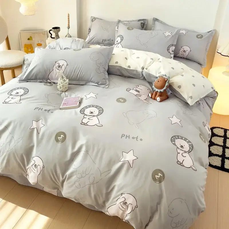 Gray Animal Print Bedding