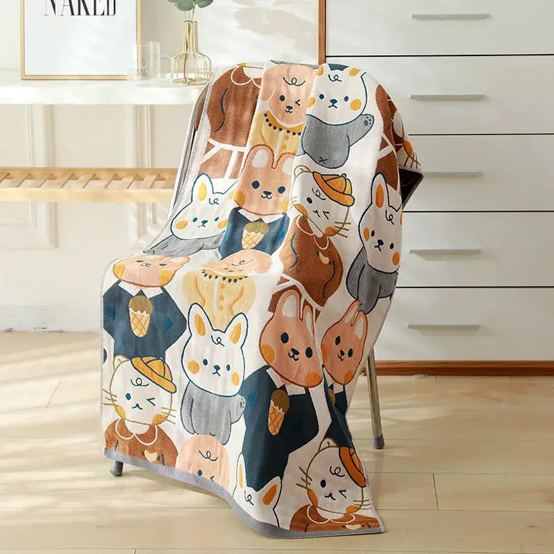 Cartoon Cotton Kids Bath Towel