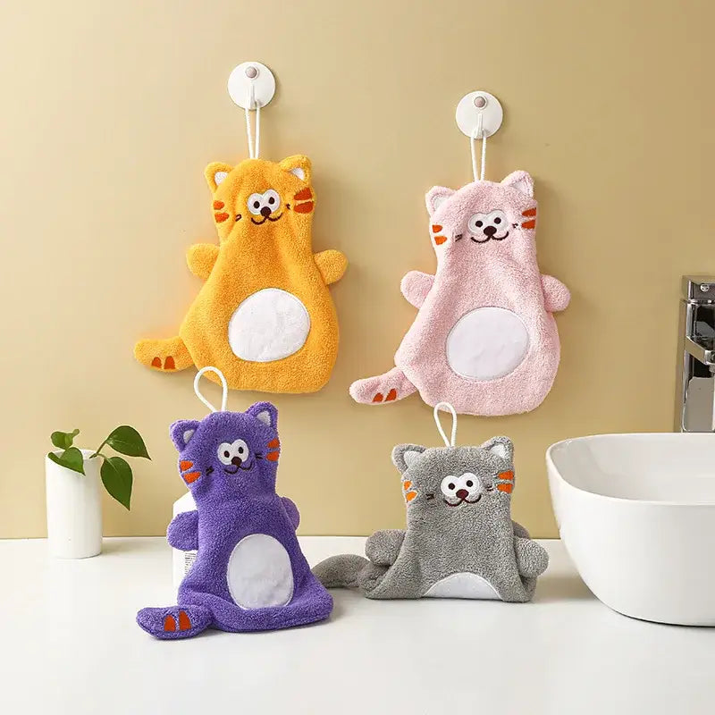 Pink Velvet Cat Towels