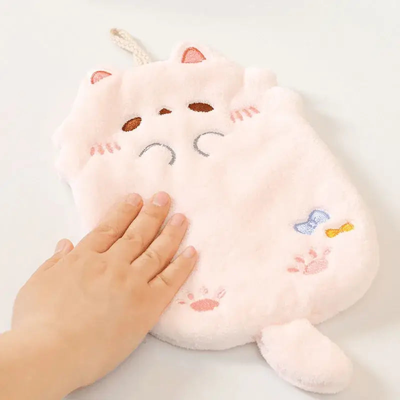 Pink Cartoon Hand Towel
