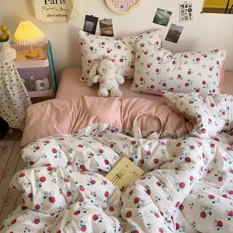 Cream Dog Print Comforter