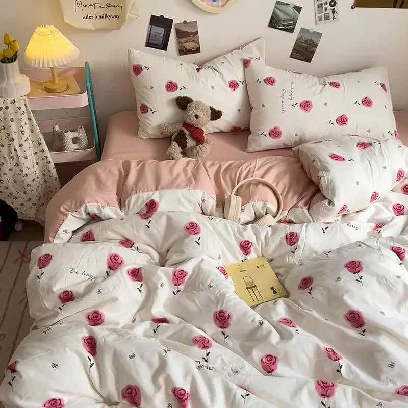 Cream Dog Print Comforter