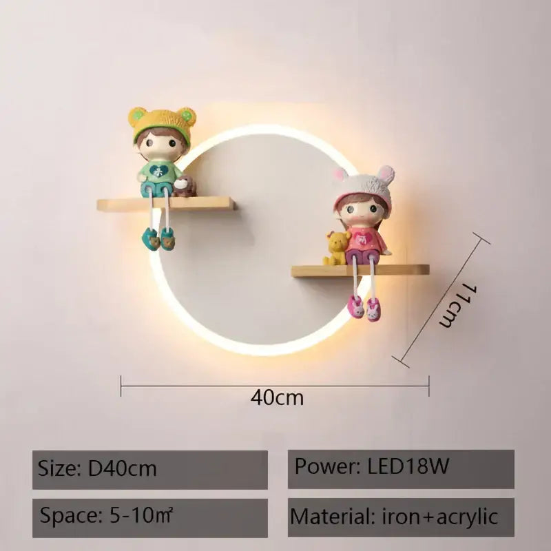 Cartoon Figurine LED Wall Lamp