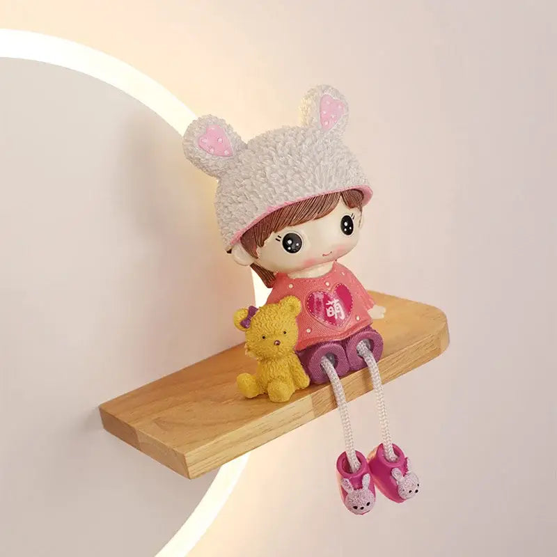 Cartoon Figurine LED Wall Lamp