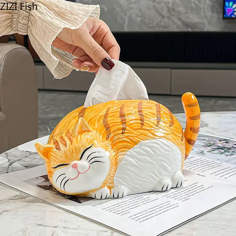 Ginger Cat Ceramic Tissue