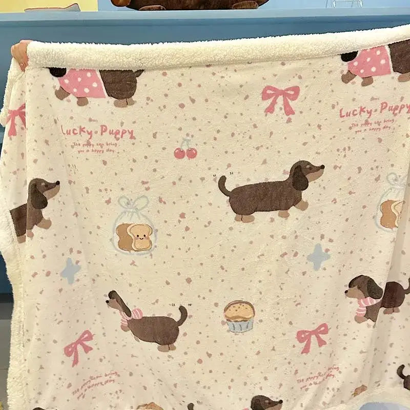 Wool Blanket Cartoon Lamb Floral Bedroom