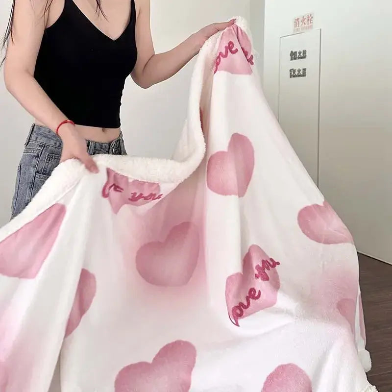 Wool Blanket Cartoon Lamb Floral Bedroom