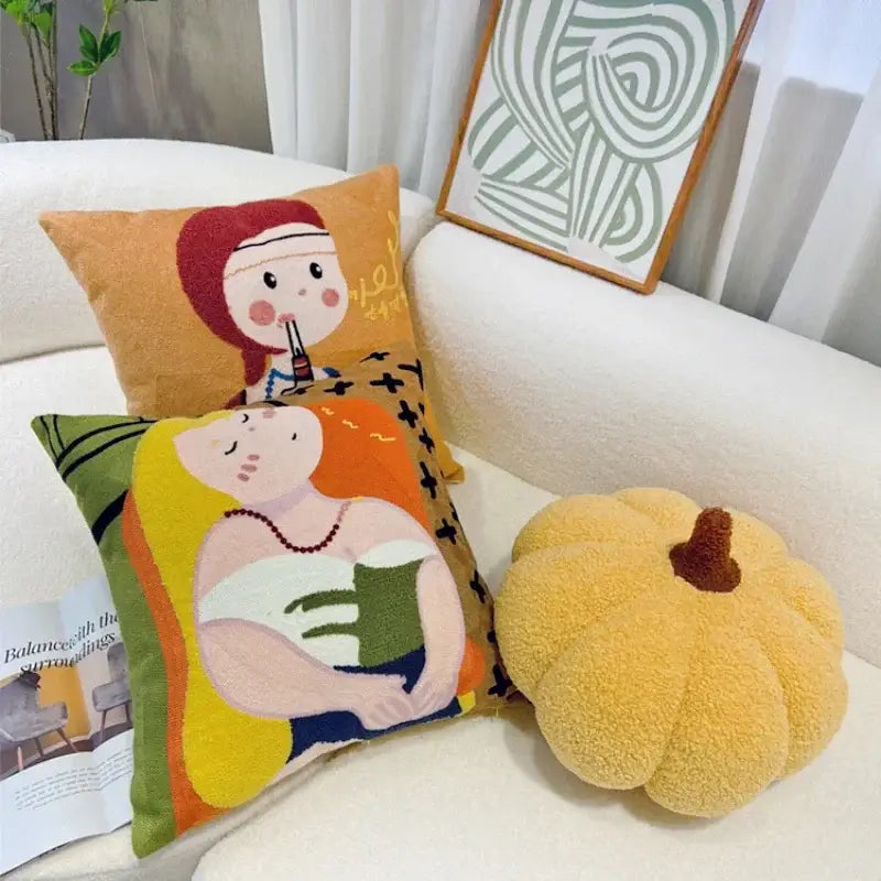 Oil Painting Throw Pillow