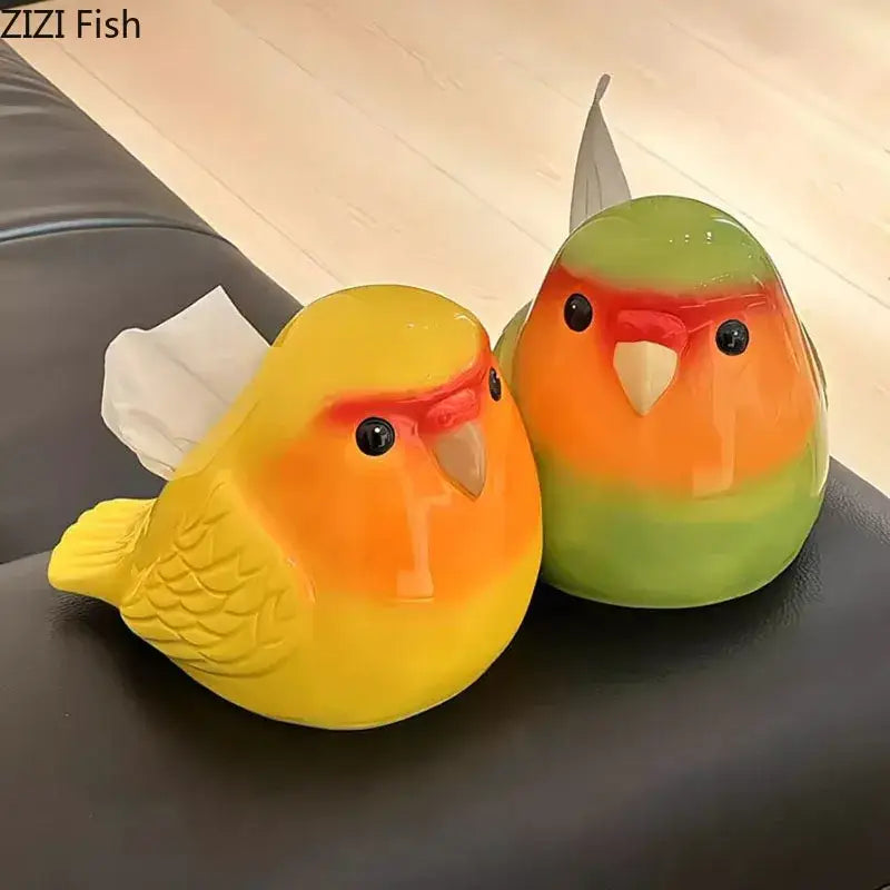 Yellow Green Ceramic Tissue Box