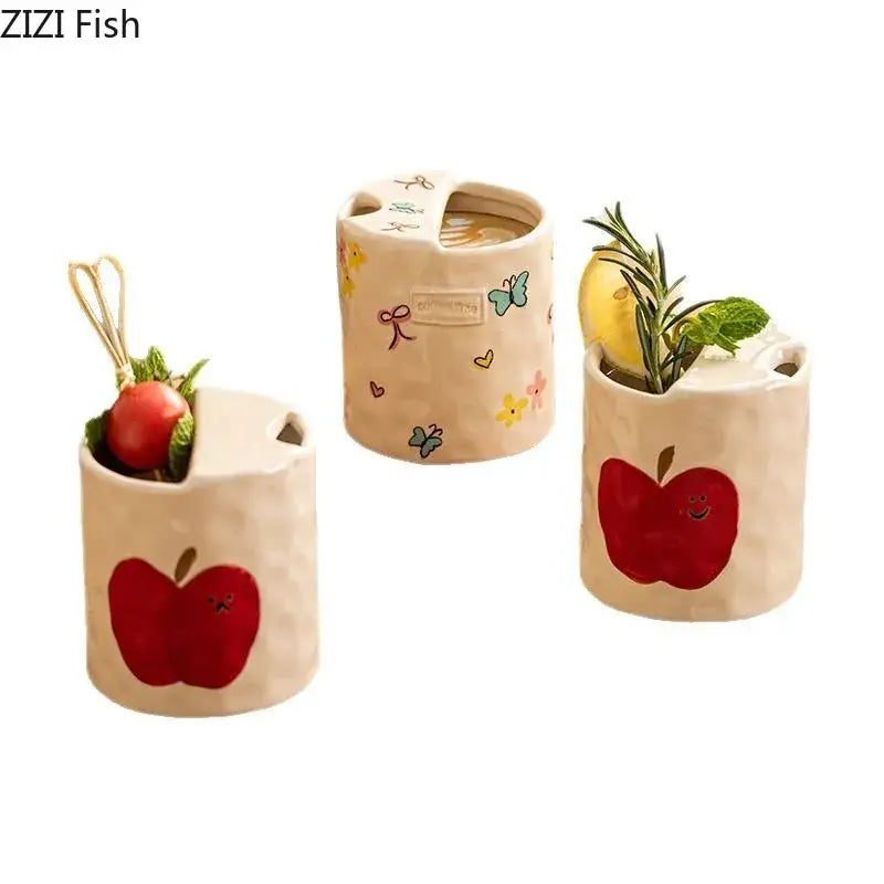 Porcelain Cartoon Toothbrush Holder