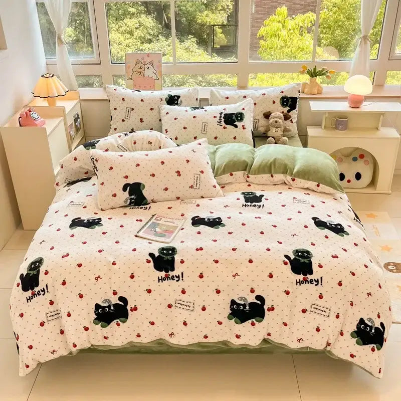 Pink Teddy Bear Bedding Set