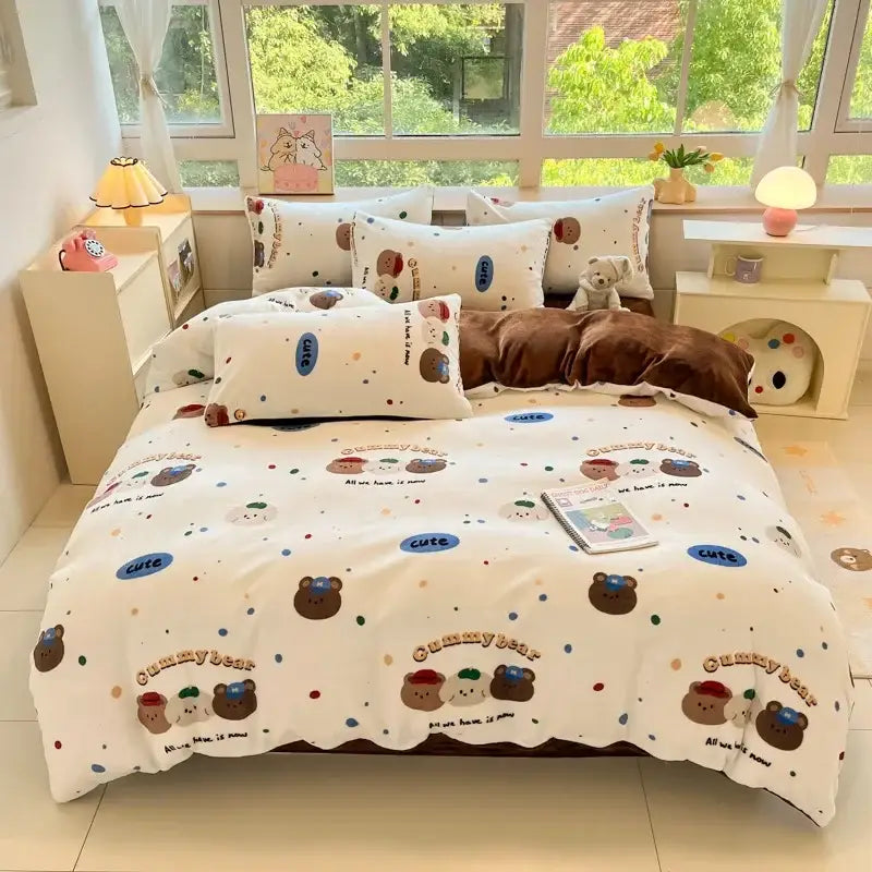 Pink Teddy Bear Bedding Set