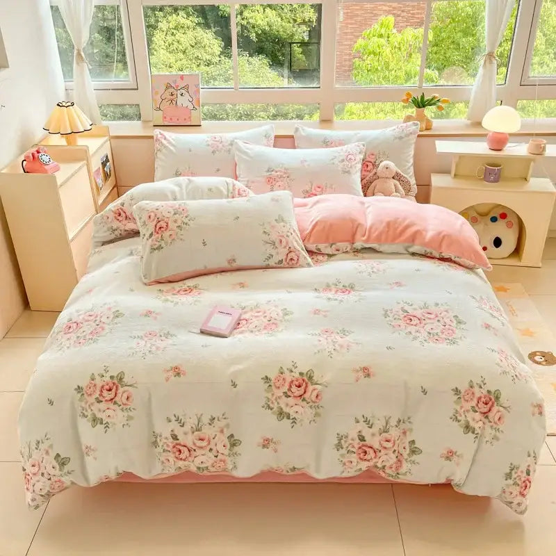 Pink Teddy Bear Bedding Set