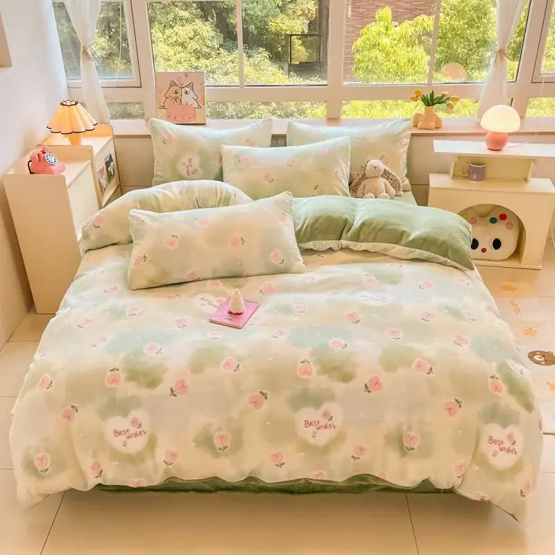 Pink Teddy Bear Bedding Set
