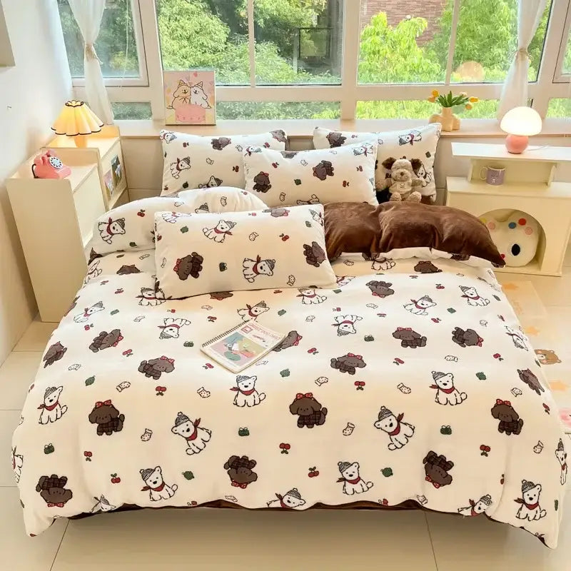 Pink Teddy Bear Bedding Set