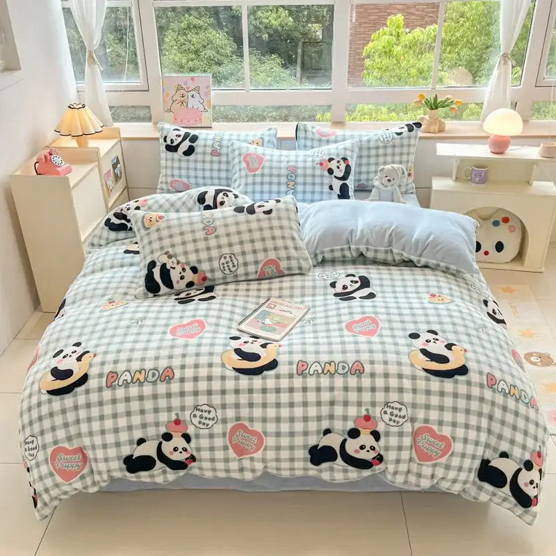 Pink Teddy Bear Bedding Set