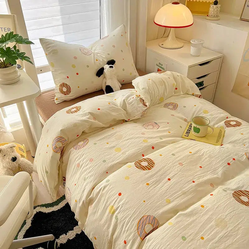 Cream Cat Duvet Set