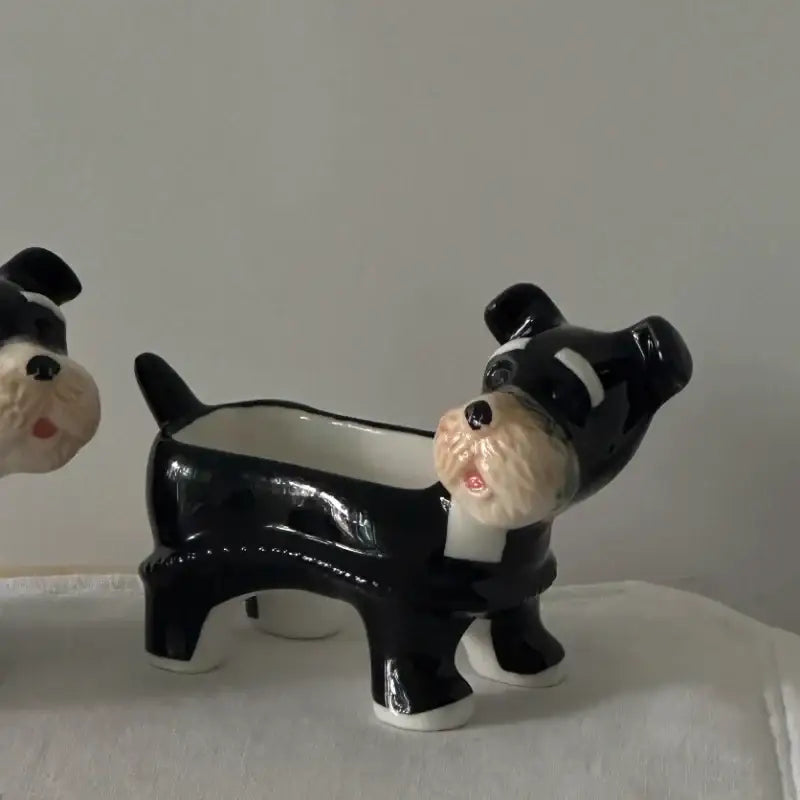 Black Ceramic Puppy Shakers