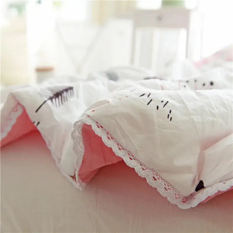 Pink Quilted Double Blanket