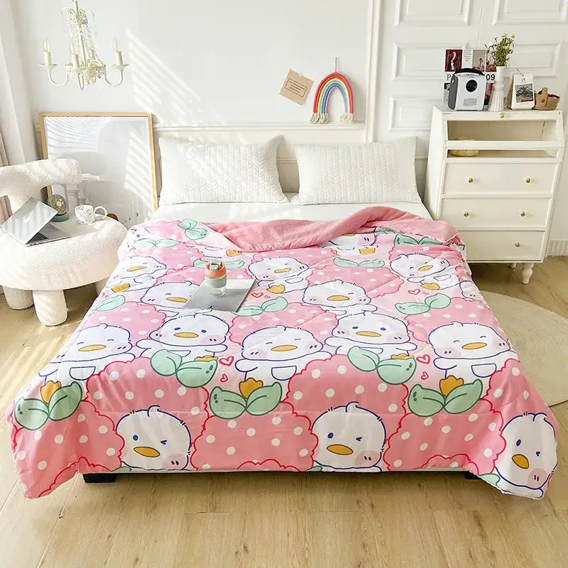 Pink Quilted Double Blanket