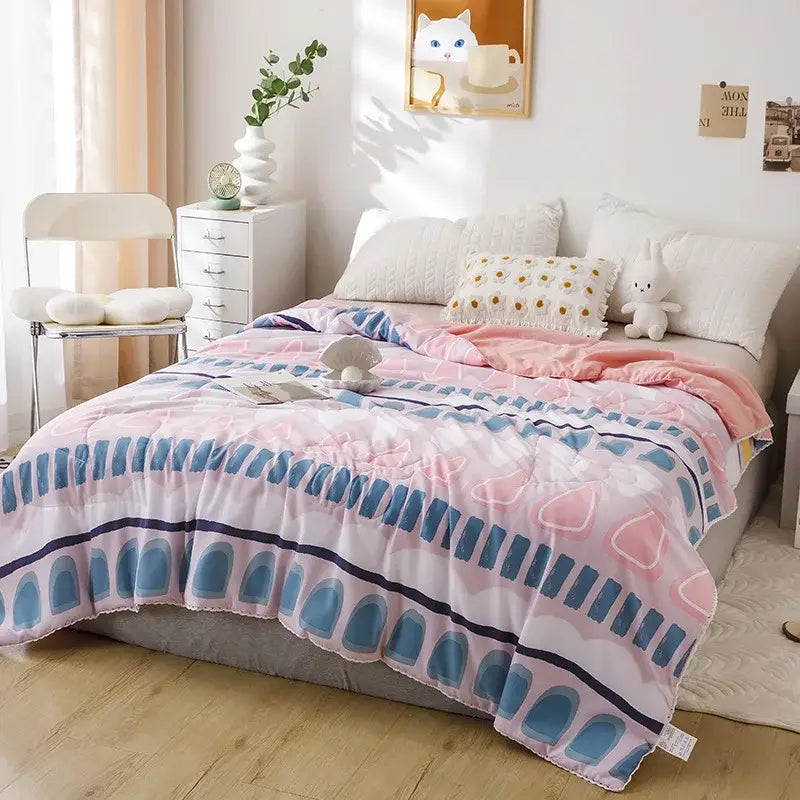 Pink Quilted Double Blanket