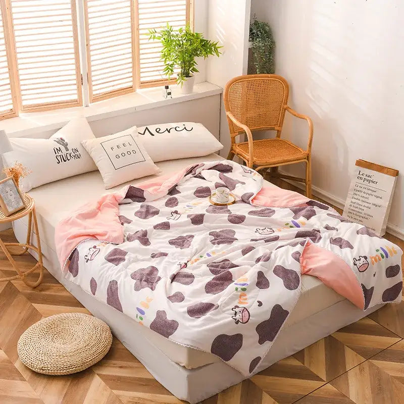 Pink Quilted Double Blanket