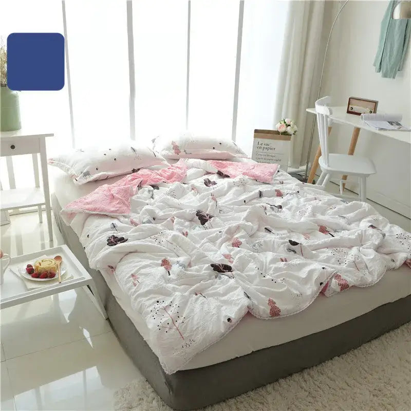 Pink Quilted Double Blanket