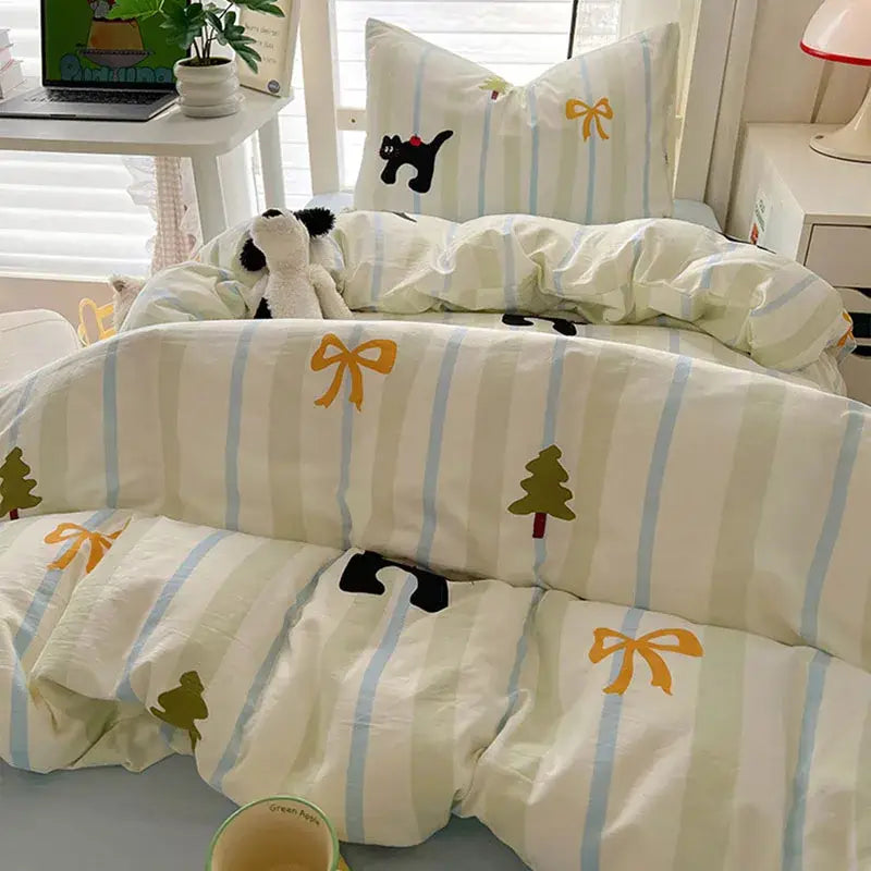 Cat Print Cotton Bedding