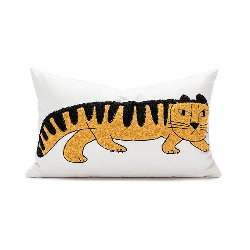 Tiger Embroidery Pillow Cover