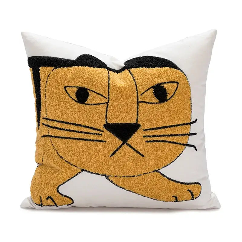 Tiger Embroidery Pillow Cover
