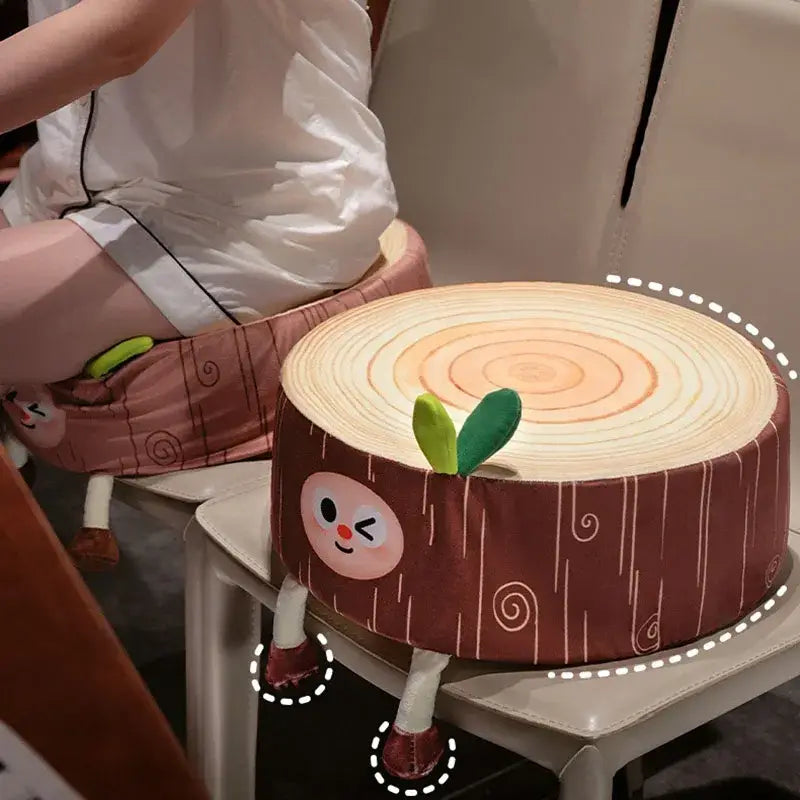 Tree Stump Plush Pillow