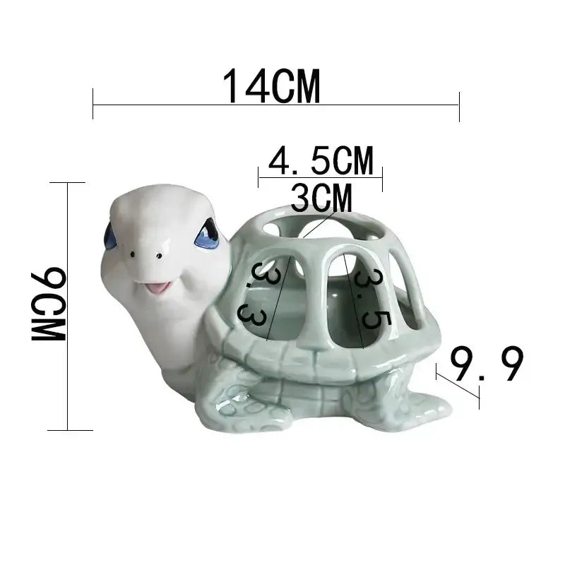 Green Turtle Ceramic Planter