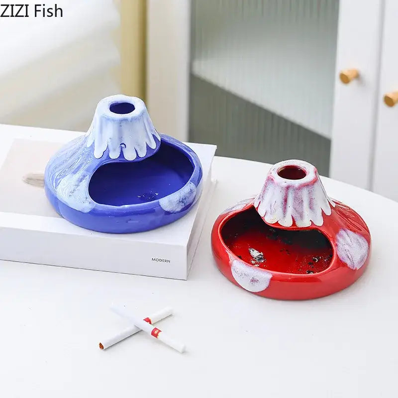 Red White Volcanic Ashtray