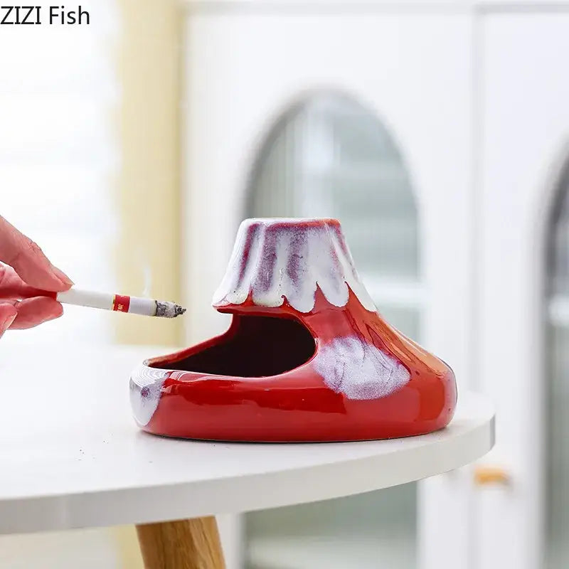 Red White Volcanic Ashtray