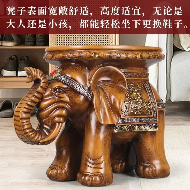 Wood Elephant Ornaments Unique Living Room Decor