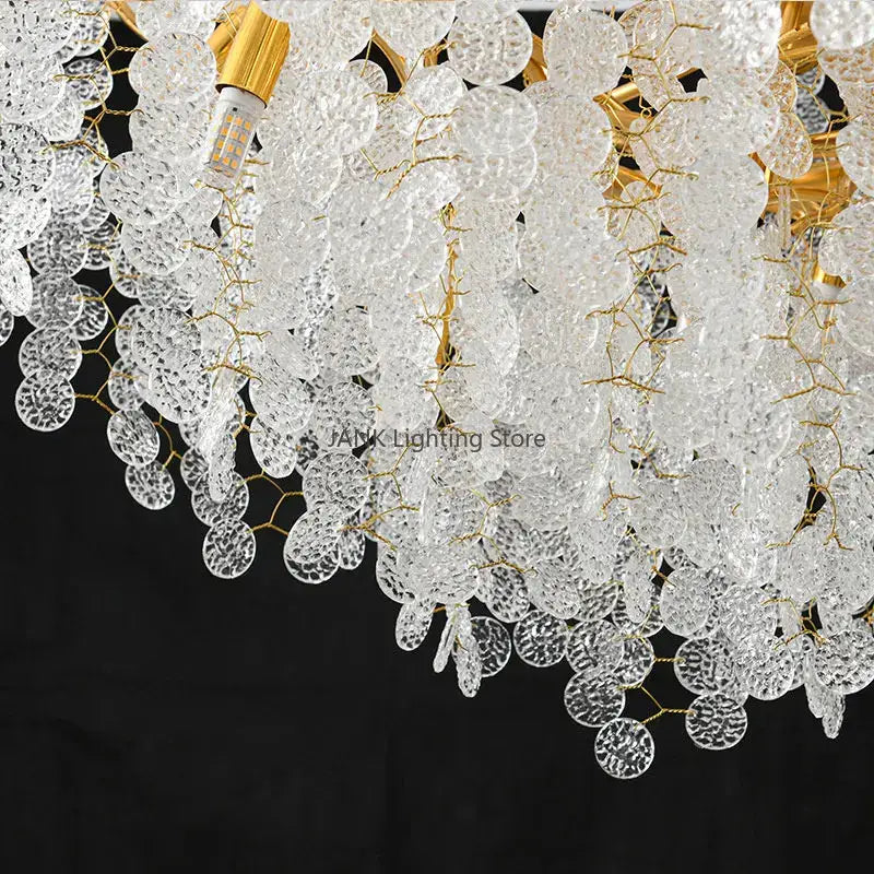 Gold Crystal Cascading Living-Room Pendant