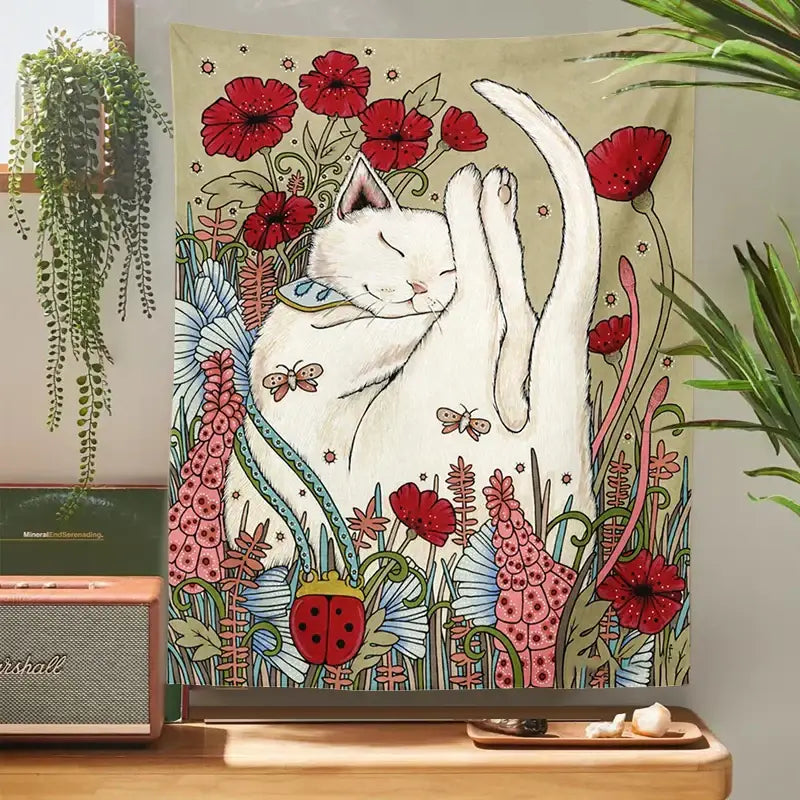 Cream Botanical Tapestry
