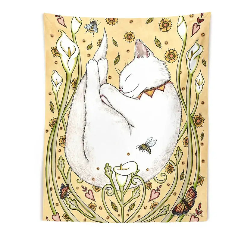 Cream Botanical Tapestry