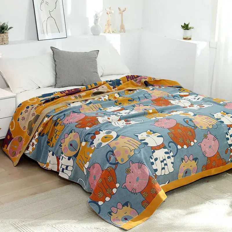 Cotton Cat Cartoon Blanket