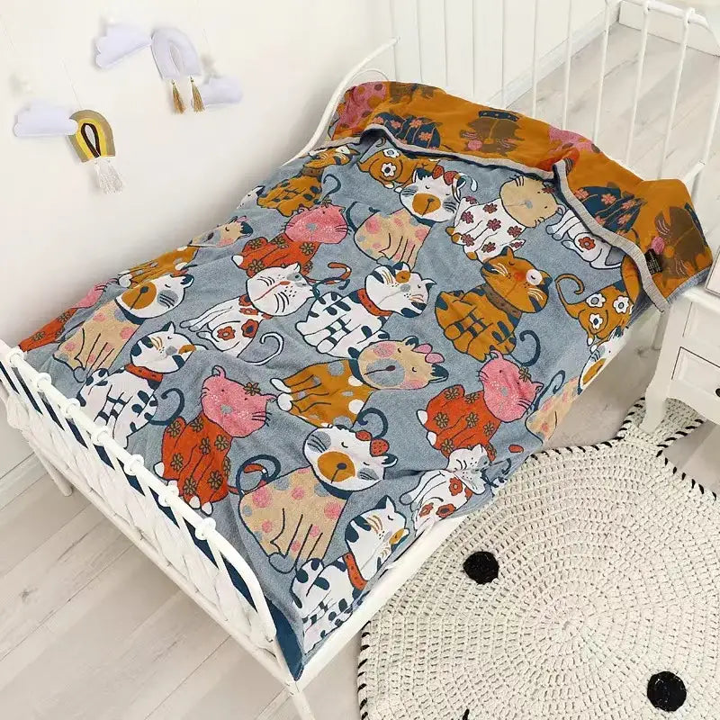 Cotton Cat Cartoon Blanket