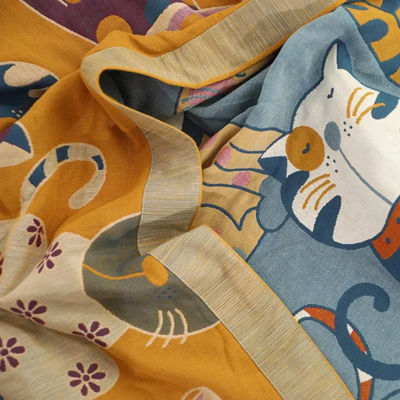 Cotton Cat Cartoon Blanket
