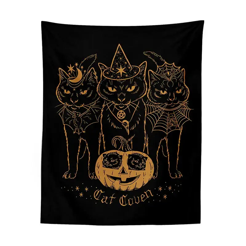 Gold Foil Cat Tapestry