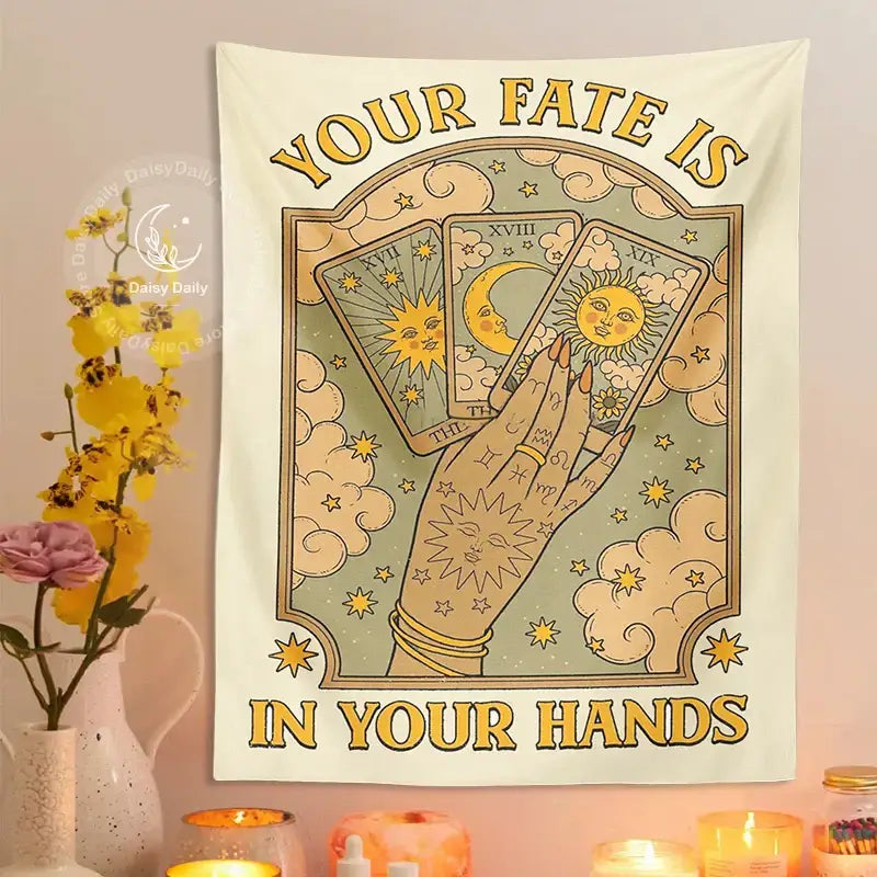 Cream Moon Sun Tapestry