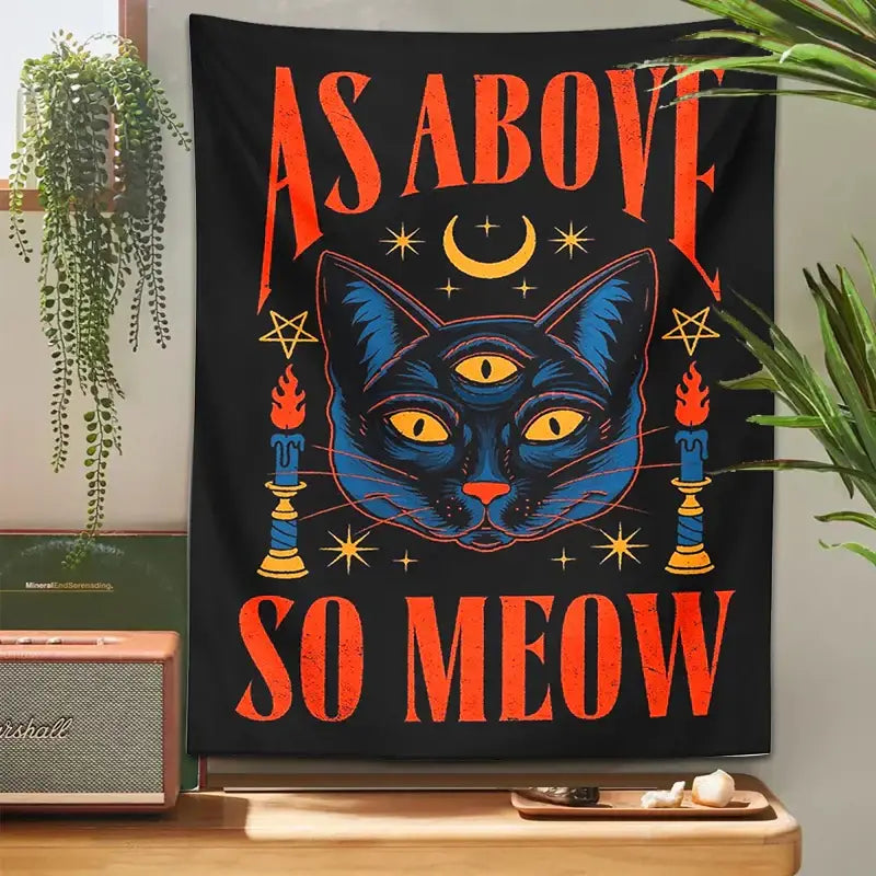Black Blue Tarot Tapestry