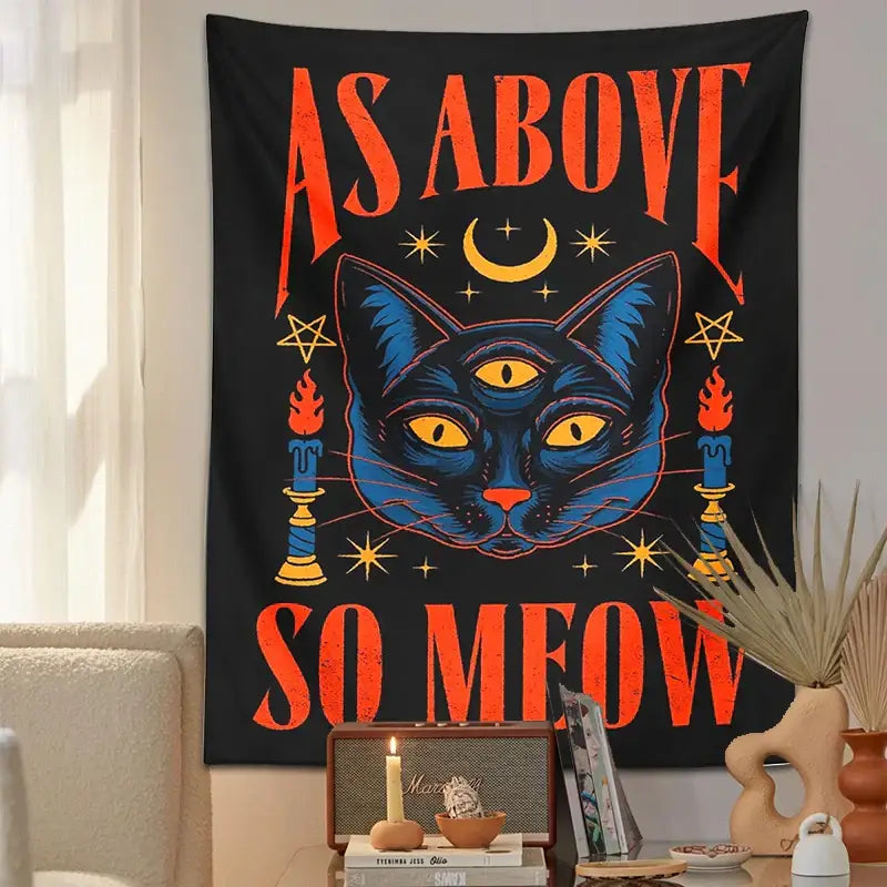 Black Blue Tarot Tapestry