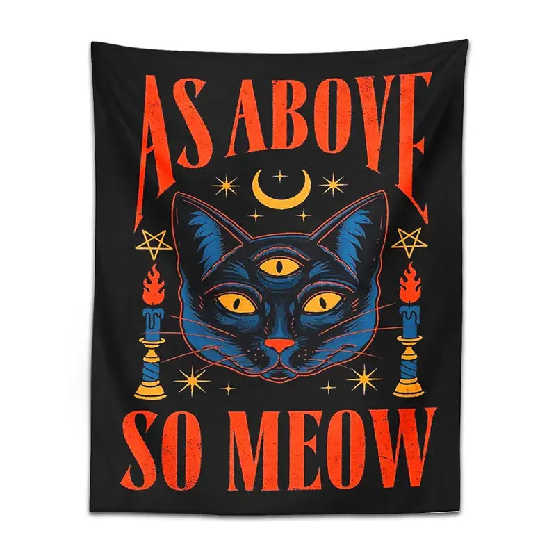 Black Blue Tarot Tapestry