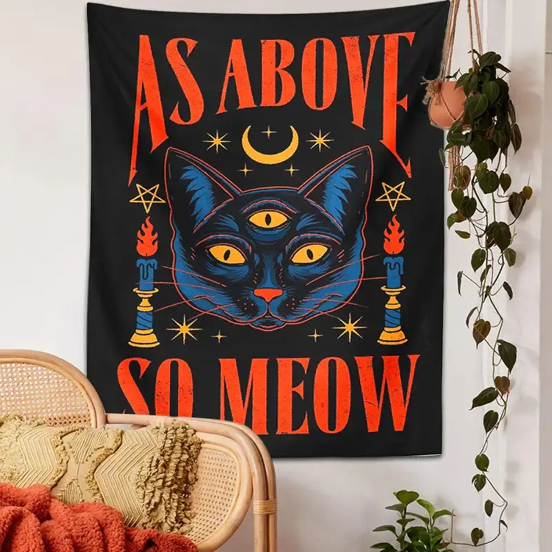 Black Blue Tarot Tapestry
