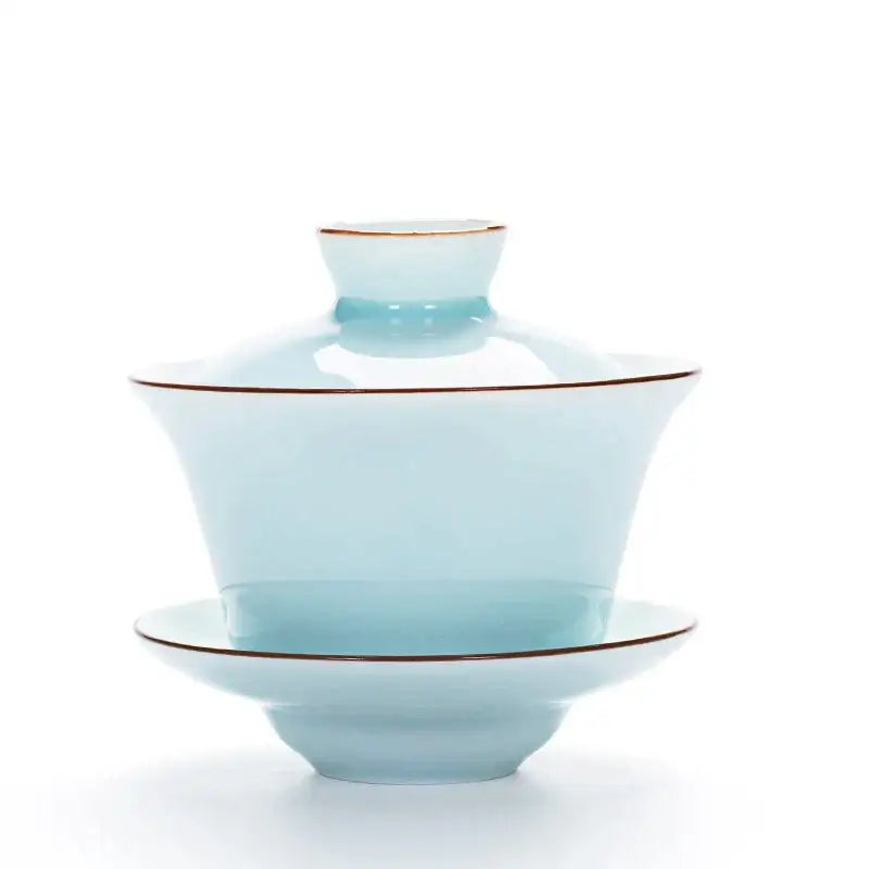 Celadon Gold Rim Tea Set