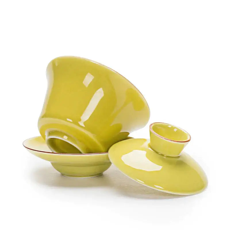Celadon Gold Rim Tea Set