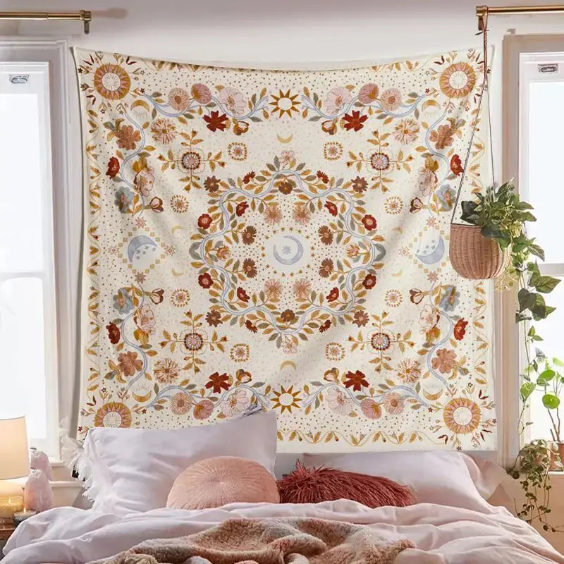Floral Moon Tapestry